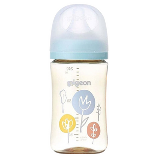 pigeon 貝親 實感哺乳塑膠奶瓶 3個月以上, 花朵, 240ml, 1個