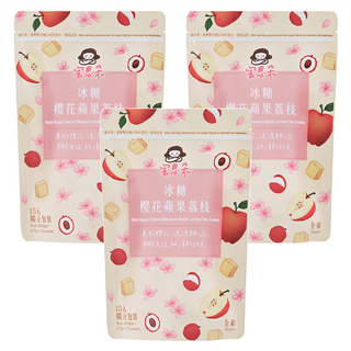Medolly 蜜思朵 冰糖櫻花蘋果荔枝茶磚 無咖啡因 獨立包裝, 17g, 15包, 3袋