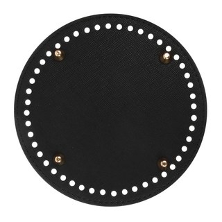 brandyarn 圓形包底1號 附水桶腳釘 PU合成皮革金屬, 黑色, 1個