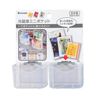 inomata 0358 冰箱迷你收納架二入, 6.1 x 3.4 x 3.8 cm, 透明, 3組