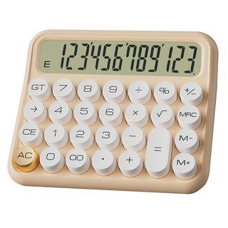 愛北鼻 多巴胺大按鍵計算機 大按鍵設計 橫式計算機 辦公室/居家適用, 1入, 奶茶色
