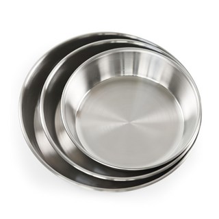 Reborn.J 不鏽鋼小菜盤套組 3件組 304不鏽鋼材質, 銀色, 大小菜盤 + 中小菜盤 + 小小菜盤, 1組