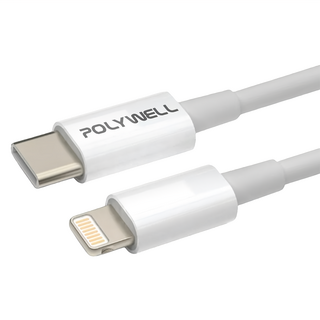 POLYWELL 寶利威爾 Type-C-Lightning 蘋果PD快充線, 0.2m, PW15-W45-A252, 1條