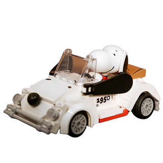 PANTASy 拼奇 史努比敞篷跑車積木模型，經典卡通人物，安全無毒材質，組裝樂趣，精美擺設品, 1盒