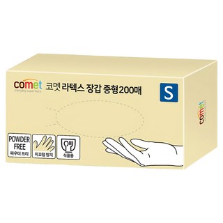 comet 乳膠手套, 小(S), 白色, 1盒