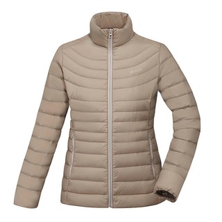 ATUNAS 歐都納 女款 輕量羽絨外套 KEEP WARM，柔軟防潑水，CNS90/10 FP650 羽絨, M, 奶茶