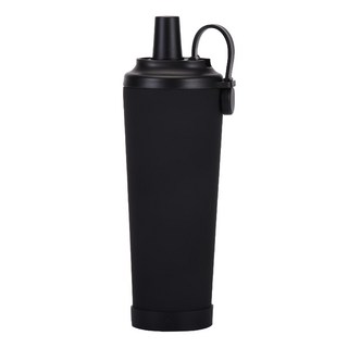 艾特叔叔 304不鏽鋼磁吸雙飲吸管杯, 830ml, 1個, 黑色