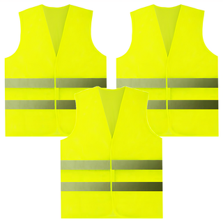 AHOYE 運動休閒反光背心 3件組 經片布材質, 68 x 60 x 0.5cm, 螢光黃色, 1組