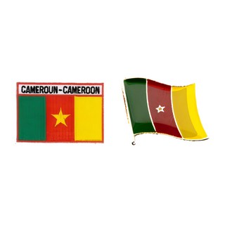 A-ONE 匯旺 DIY喀麥隆國旗刺繡別針組 - 8x5cm聚酯纖維布 台灣製, NO.008A, 1組