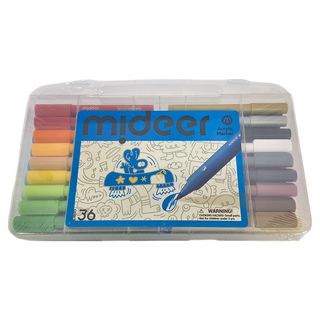 mideer 麥克筆 水性壓克力顏料 附收納盒, MD1524, 36色