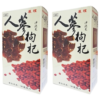 展瑄 人蔘枸杞茶, 純天然植物成分 養氣補血 恢復活力 暖心又紓壓 沖泡包, 4.5g, 30包, 2盒