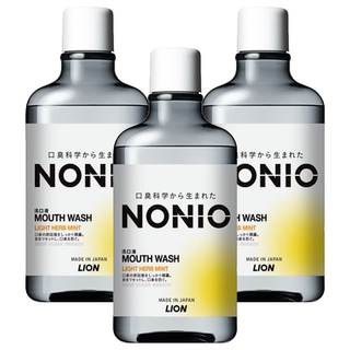 LION 獅王 NONIO 終結口氣漱口水，99.9%口臭原因菌去除，幫助清除牙菌斑，日本調香職人特調, 600ml, 3瓶