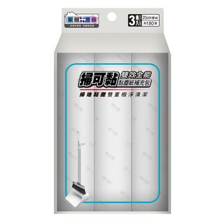 EASY CLEANER 家簡塵除 掃可黏塵紙補充包3件組, 1包