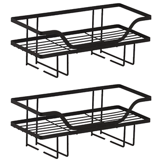 德利生活 單層水箱馬桶置物架, 黑色, 2個