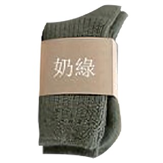 PORA BELLA 韓系素色厚羊毛襪保暖襪 WM010, 5%羊毛+90%亞克力紗+5%彈性紗, 1雙, 奶綠, 22~26cm