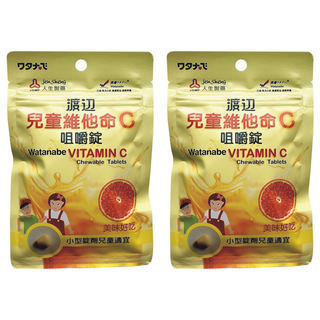 人生製藥 渡邊 兒童維他命C咀嚼錠 美味好吃 小型錠劑, 144顆, 2包