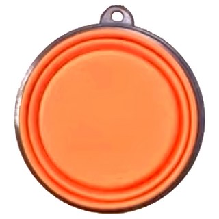 寵物外出折疊碗 矽膠材質 帶登山扣, 顏色隨機, 1個