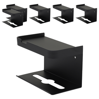 FAmILyLIFE 生活 航太鋁免打孔雙層衛生紙置物架 基本款 A-232-BK, 極簡黑, 6個