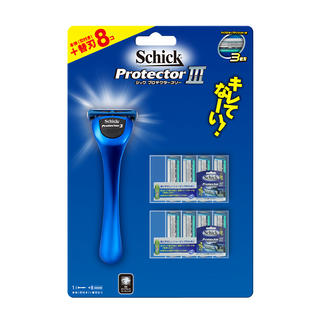 Schick舒適牌 Protector捍將3刮鬍刀+刀片組 本體+替刃8入, 1組