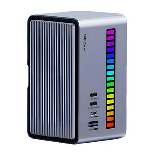 HAGiBiS 海備思 桌面式 Type-C 多功能節奏燈擴充器 15合1 U100Pro, 深空灰, 1個