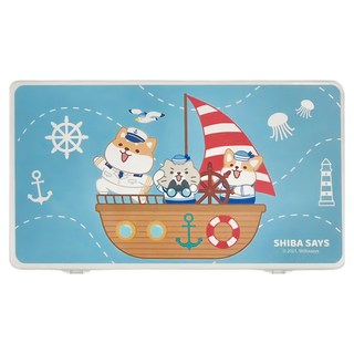 柴語錄 海軍口罩收納盒 104 x 84 x 15mm, 廢柴號 藍色, 6個