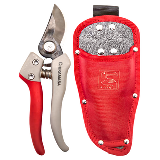 CHIKAMASA 近正 剪定鋏附花剪套 PSB8GCS 21cm, 高碳鋼材質 堅固耐用, 日本製造, 1支