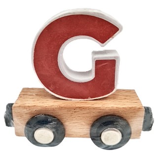 TRYCO 木製字母火車_G, 字母積木玩具，激發想像力與認知能力, 紅色, 7.6 x 3 x 6.5cm, 1入
