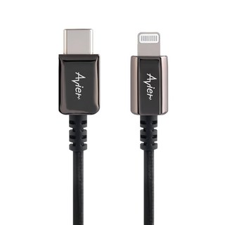 Avier CLASSIC USB C-Lightning 編織高速充電傳輸線 | 180 cm MFi 認證, 1m, 黑色, 1條