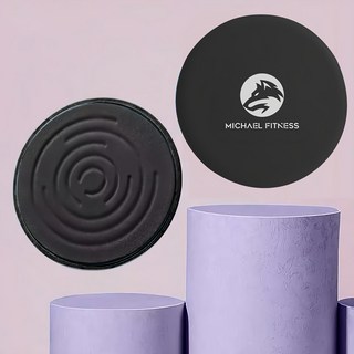 MICHAEL FITNESS 麥克健身 健身螺旋紋滑行盤/健身盤/運動滑盤 2片, 黑色, 單一商品