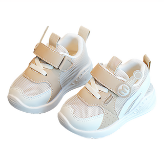 小童軟底防滑機能運動鞋 透氣網布鞋面 TPR鞋底, 120mm, 棕色 + 咖啡色