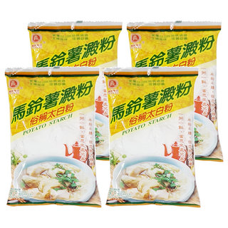 義峰食品 馬鈴薯澱粉(俗稱太白粉) 一般中西料理、菜餚、調羹、布丁、冰淇淋, 400g, 4包