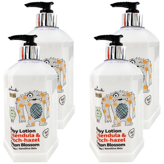 Hallmark 怪獸派對 自然之萃全面修護乳 - 棉花香 金盞花金縷梅萃取 嬰兒潤膚乳液 600ml, 4瓶