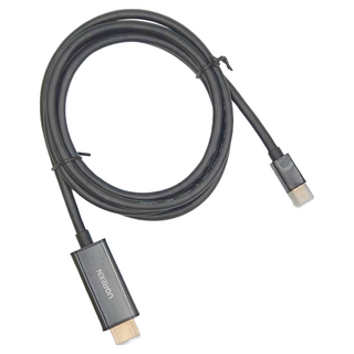 UGREEN 綠聯 Type-C轉3.5mm音源傳輸線 Aluminum BRAID版, 10cm, 灰色, 1條