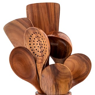 LifeHouse 柚木廚具 漏勺, 28 x 8.2cm, 1支