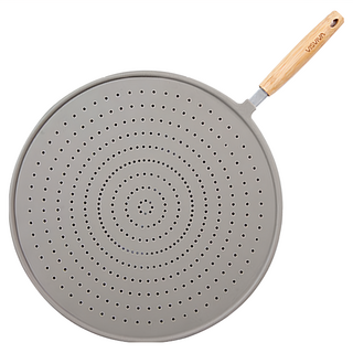 VISVIVA Mono Gray 帶柄矽膠安全防濺鍋蓋 耐熱溫度230°C, 31.5cm, 1個