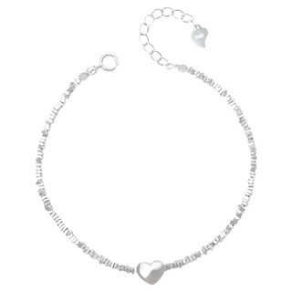 MARIGOLD 美爾朵 醉碎心弦925純銀手鍊 心形手鍊, 銀色, 腕圍15.5cm 延長鍊3cm