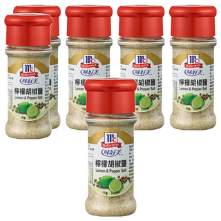 McCormick 味好美 調味料, 粗粒黑胡椒/白胡椒粉/黑胡椒粉/胡椒鹽/檸檬胡椒鹽/日式山葵椒鹽, 55g, 6瓶