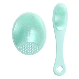 小麥購物 去角質粉刺軟毛洗臉刷 + 鼻刷, 綠色, 1組