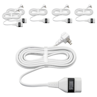 Mayka 明家 1插1開關中繼線, 1m, 白色, 6條