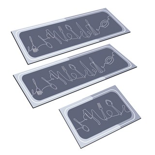 寢室安居 買2送1軟式珪藻土廚房地墊3件組, 抽象廚具, 1組