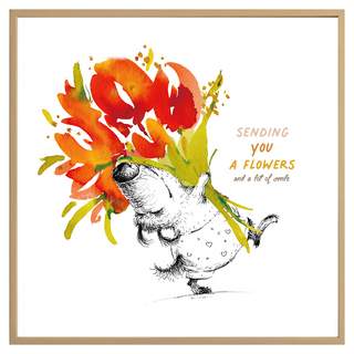 Boluo 菠蘿選畫所 一束花一抹微笑 240g/m² 高磅數油畫布, 木色