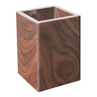 木製良品 胡桃木筆筒, 8x10.9x8cm 簡約設計 美觀自然, CAFJ0032, 1個