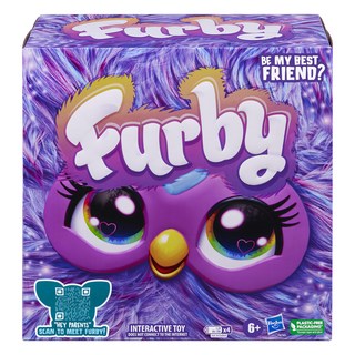 Hasbro 孩之寶 Furby 菲比小精靈 電子互動絨毛玩偶, 紫色, 1盒, 22.9cm
