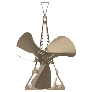 暖爐熱能風扇，鋁合金材質，無需用電，黑色/香檳金色, EF-022