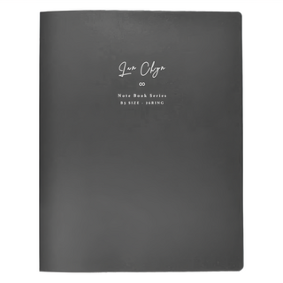 Lan CHYn 連勤牌文具 B5 26孔有耳圓型鐵夾-附五段分段卡-, 黑色, 1個