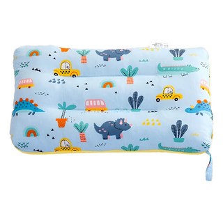 愛北鼻 獨家加厚水洗枕 柔軟舒適 寶寶枕頭, 1入, 仙人掌恐龍 藍色, 43 x 28cm