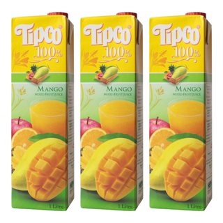 Tipco 芒果綜合果汁, 100%天然果汁, 無防腐劑, 無人造香料, 不添加糖, 無著色劑, 1L, 3瓶