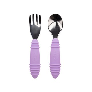 BUMKiNS 不鏽鋼湯叉組, 湯匙 + 叉子, 薰衣草紫, 1組