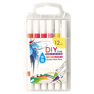 LIBERTY 利百代 水性壓克力雙頭筆12色套裝, DIY多功能, AC-02-12C, 1組
