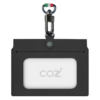 COZi 義大利植鞣革雙面橫式證件夾 可收納1張證件卡+8張名片, 黑色, 1個